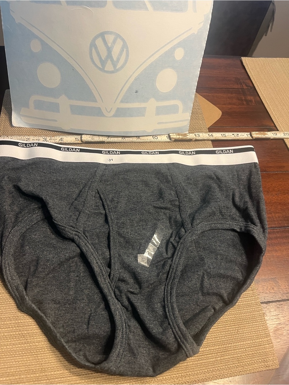 .31.01 Gildan Men's Charcoal Gray Cotton Briefs with Branded Waistband 2xL